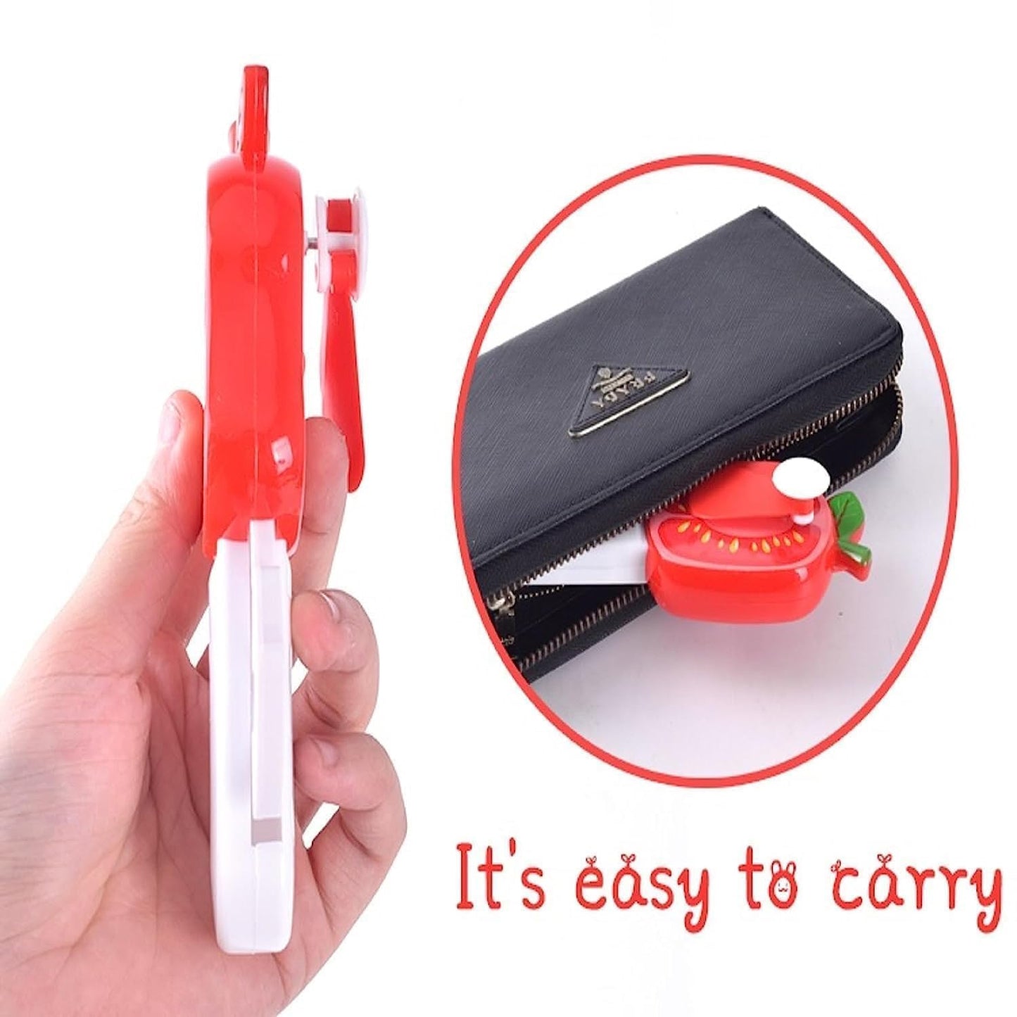 Mini Hand Pressure Fruit-shaped Fan For Kids (1 Pc  Mix Design)