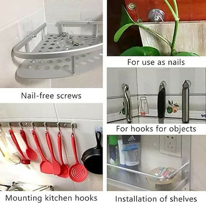 No-Drill Self-Adhesive Wall Hooks Strong Waterproof Screw Hooks for Hanging – Perfect for Home, Kitchen & Bathroom Organization