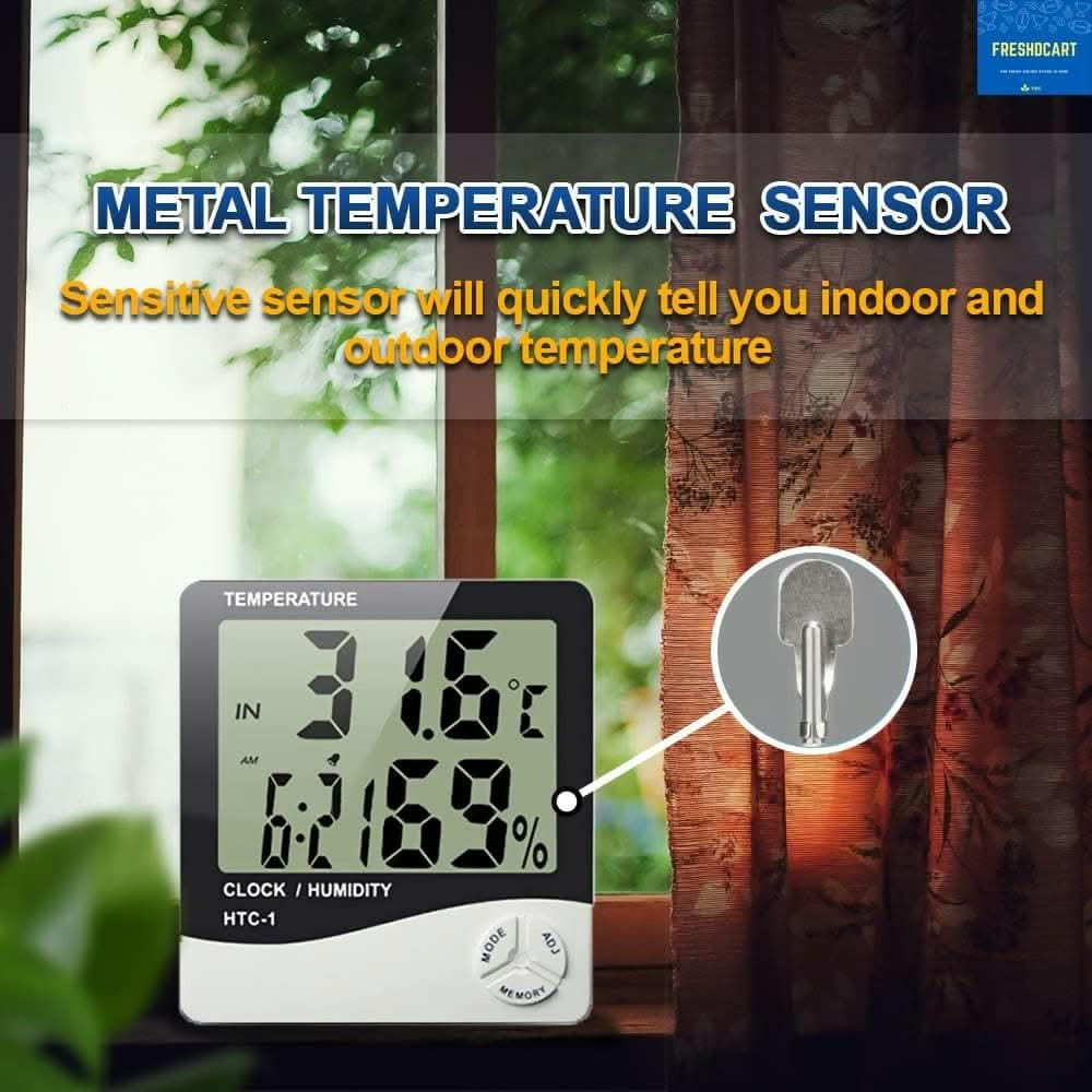 HTC-1 Indoor Temp & Humidity Monitor with wall mounted clock - HalfPe