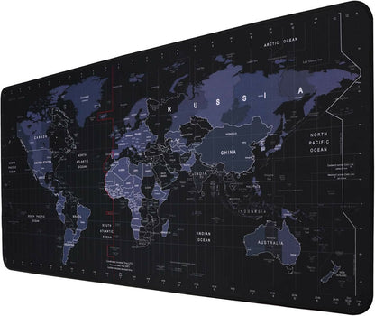 World Map Desk Mat & Mouse Pad (80×30 cm) Large Non-Slip, Water-Resistant Desk Pad with Smooth Surface Printed Keyboard & Mouse Mat for Office & Home Use
