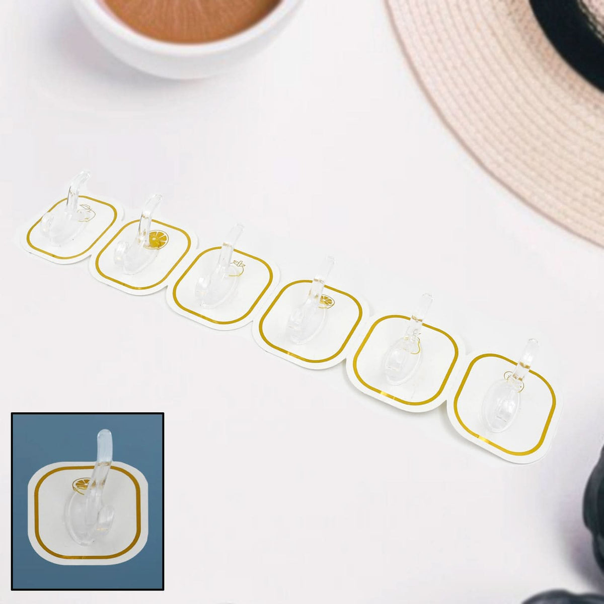 Transparent Adhesive Wall Hook (6 Pcs Set) HP DD