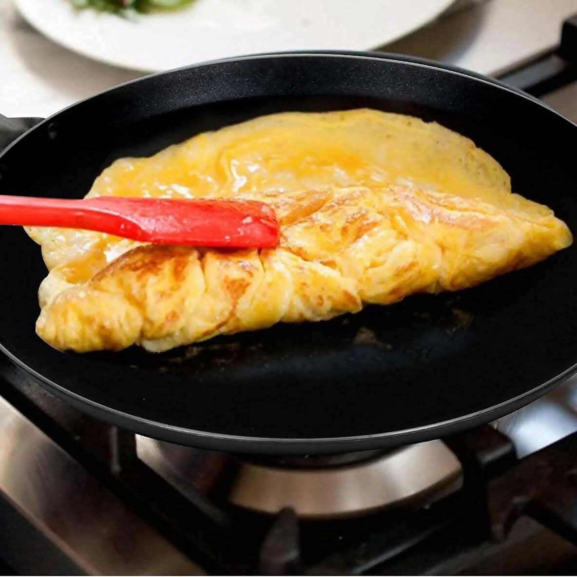 Heavy Duty Iron Induction Base Tawa with Stainless-steel Handle (10inches, 3 mm thickness, Black) Hayagreeva Enterprises
