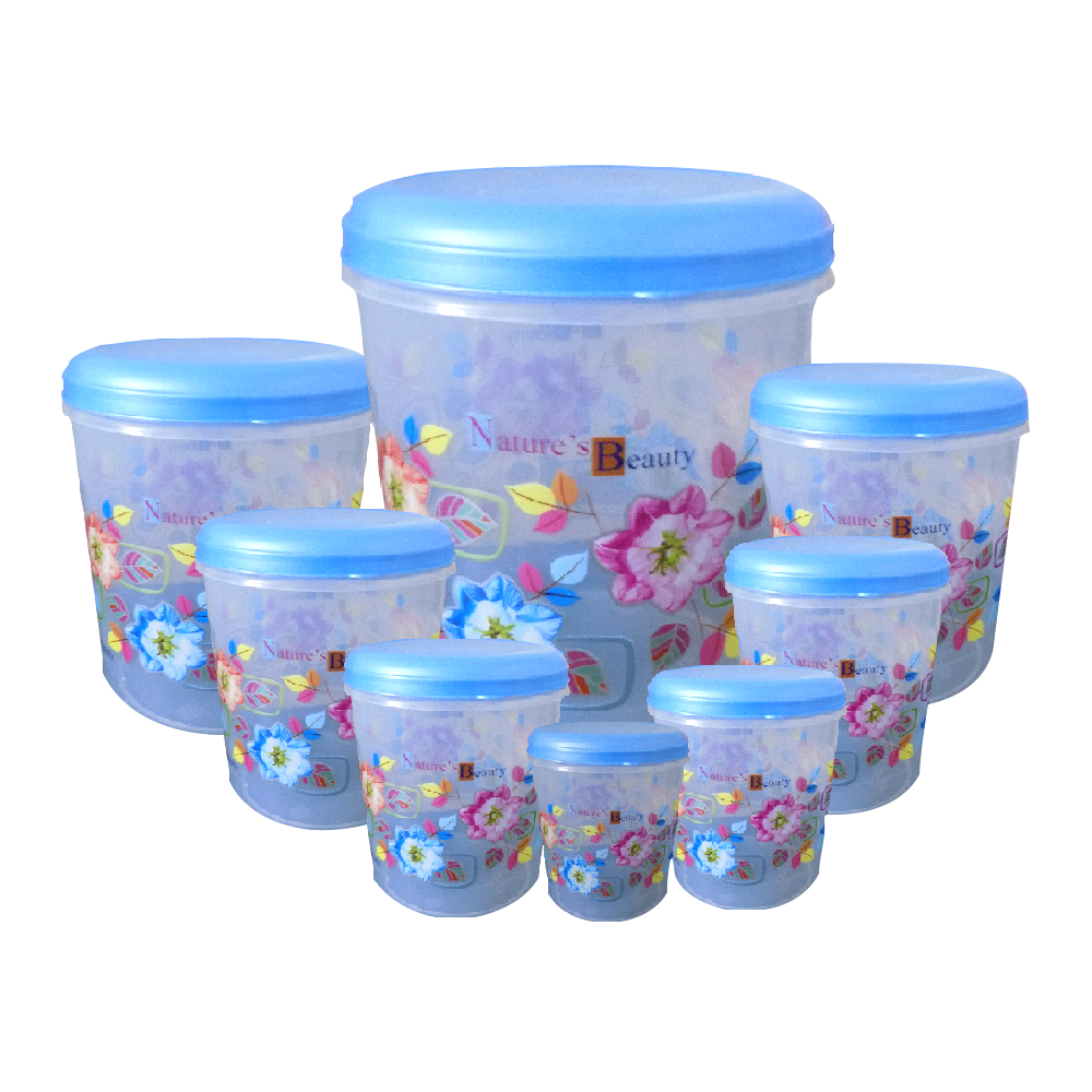 Air Tight Plastic Transparent Container Set (10000ml 7000ml 5000ml 3000ml 2000ml 1000ml 750ml 500ml)