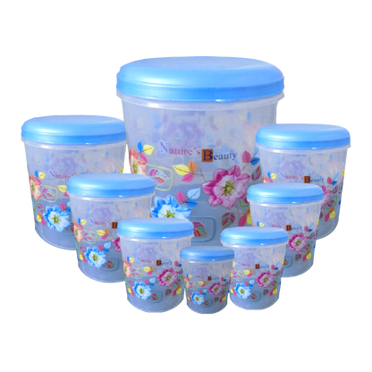 Air Tight Plastic Transparent Container Set (10000ml 7000ml 5000ml 3000ml 2000ml 1000ml 750ml 500ml)