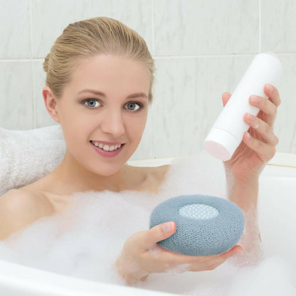 Exfoliating Round Loofah Bath Brush Soft Mesh Body Scrubber for Deep Cleansing, Gentle Exfoliation & Relaxing Massage