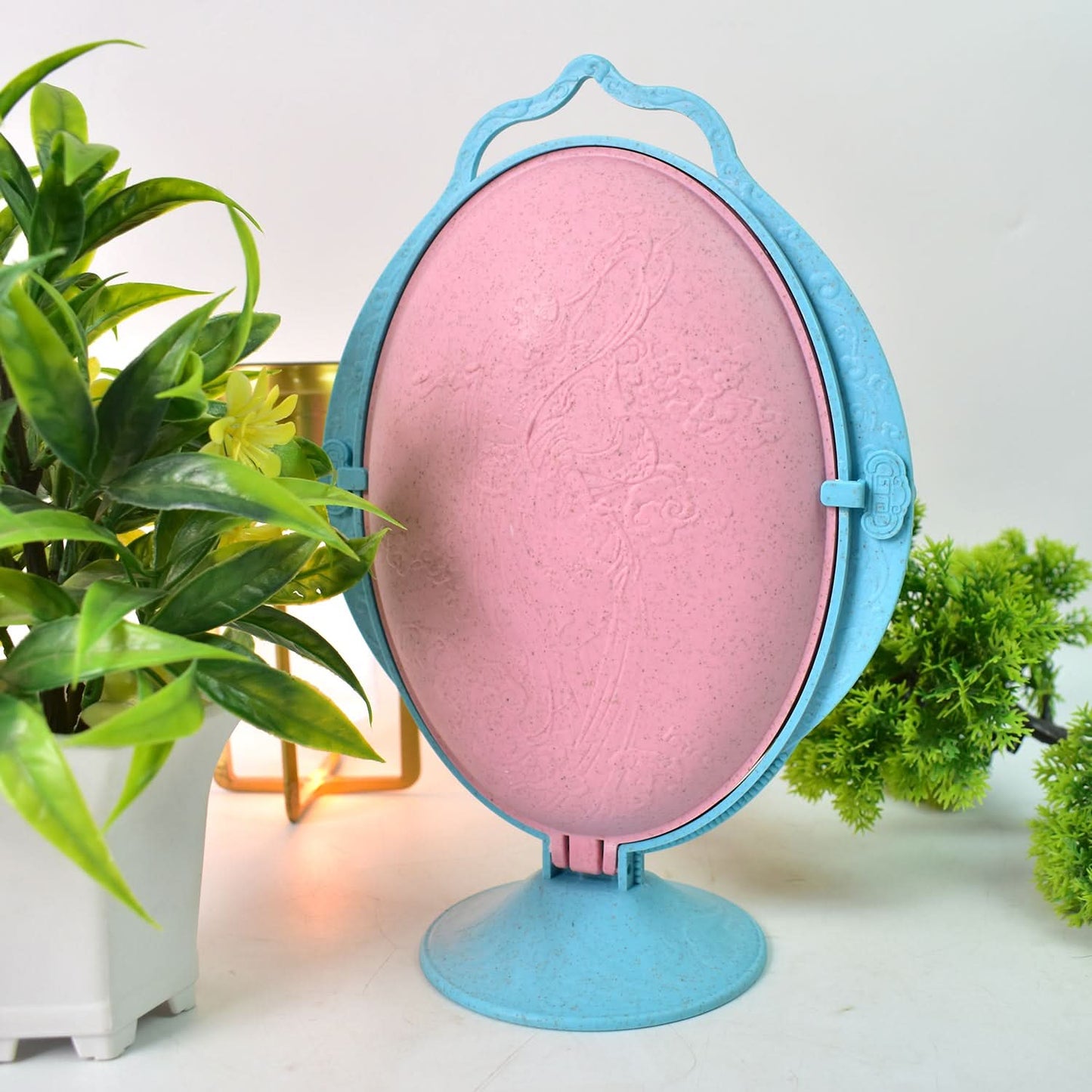 Foldable Mirror-Shaped Fruit & Candy Plate – Multi-Use Tray (1 Set)