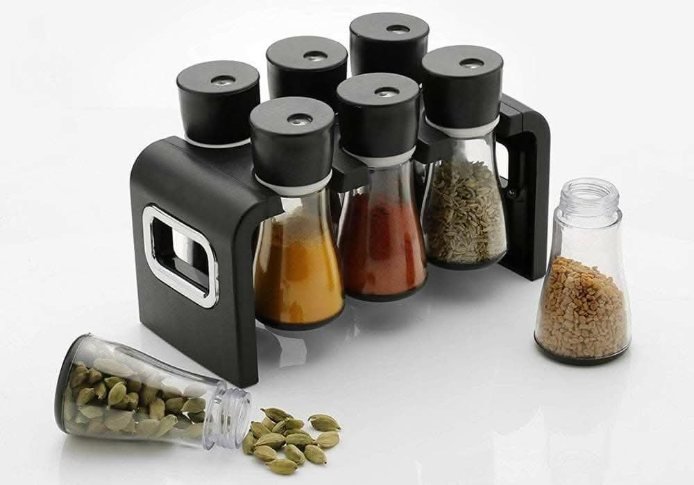 Plastic Spice Rack Masala Organiser (6 Pcs) - HalfPe