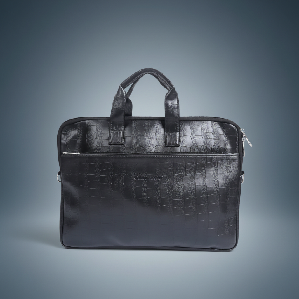 Premium Solid Office wear Laptop Bag for Unisex( Black ) SUPER