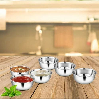 Stainless steel 6 pcs bidding bowl shagun