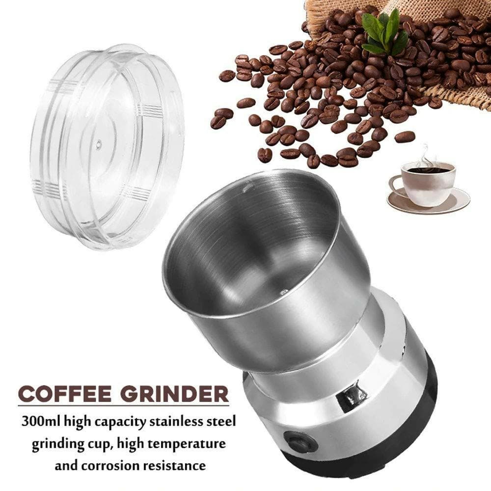 150W 300ML Stainless Steel Electric Coffee Machine Bean Grinder BLENDERS for Kitchen, Office, Home Use Grains Grinding Machine - HalfPe