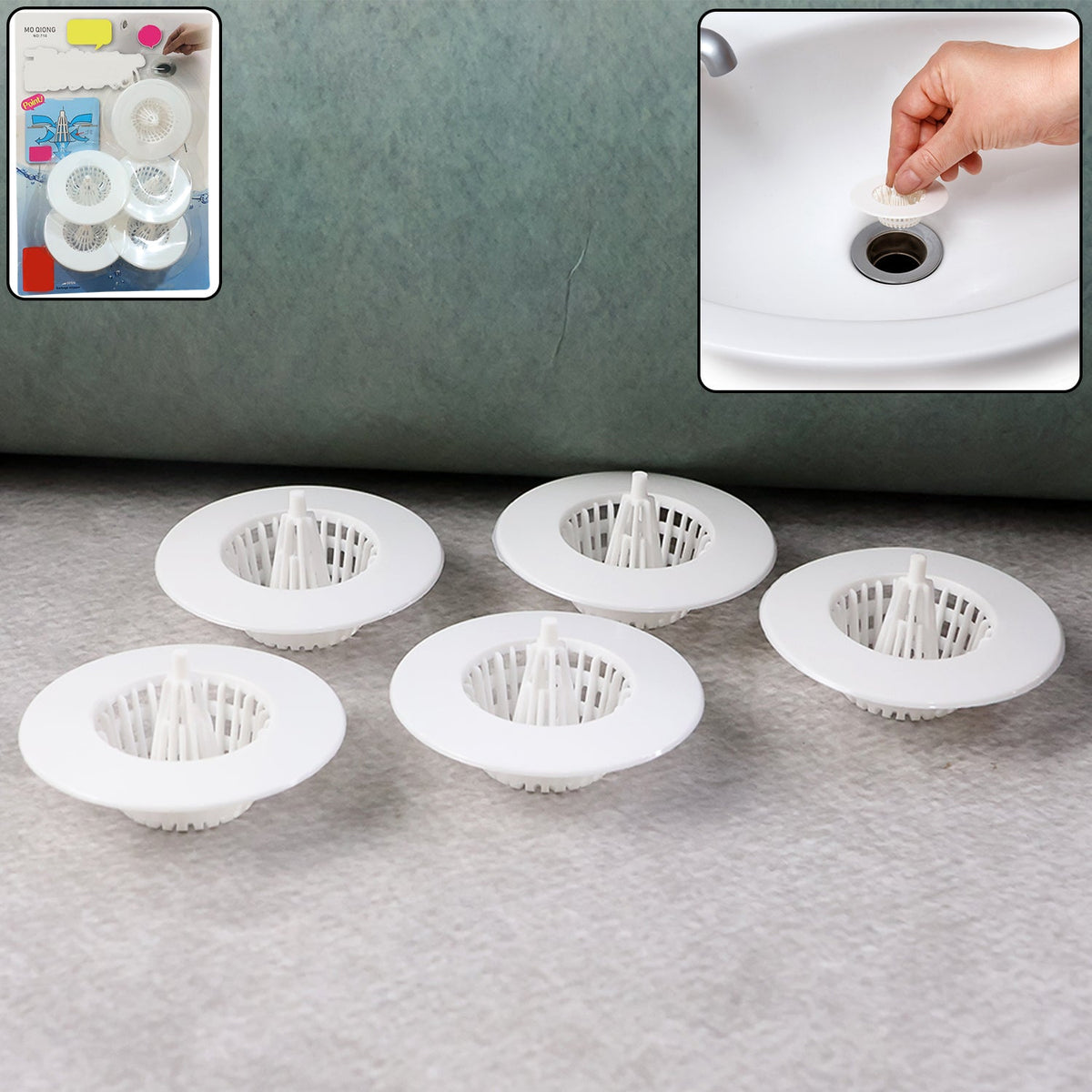 5 Pcs Multipurpose Sink Drain Hair Catcher  Strainer Filter (3045 Mm) HP DD