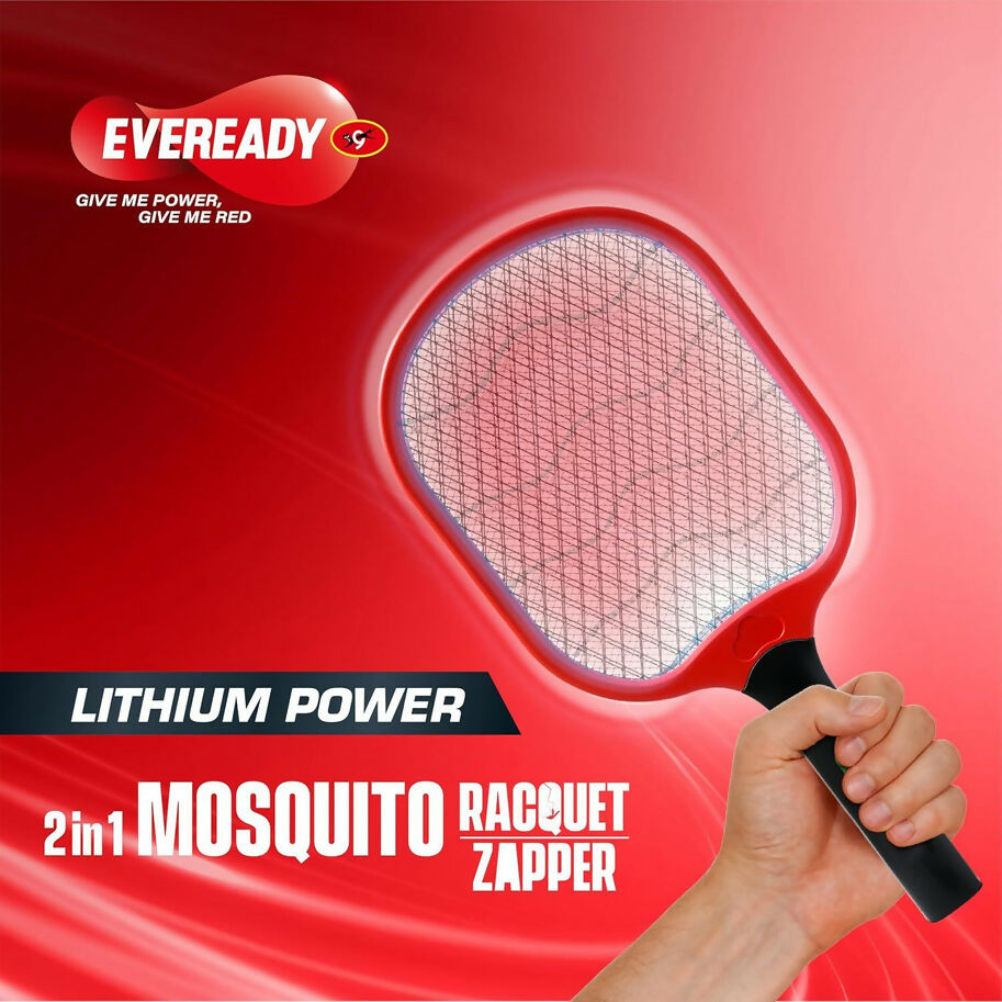 Eveready Give Me Red 2-in-1 Mosquito Racquet with 1200mAh Battery & USB-C Charging