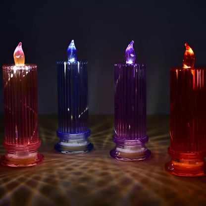 DeoDap Home Decoratives Crystal LED Candle Lights (Multicolor) - HalfPe