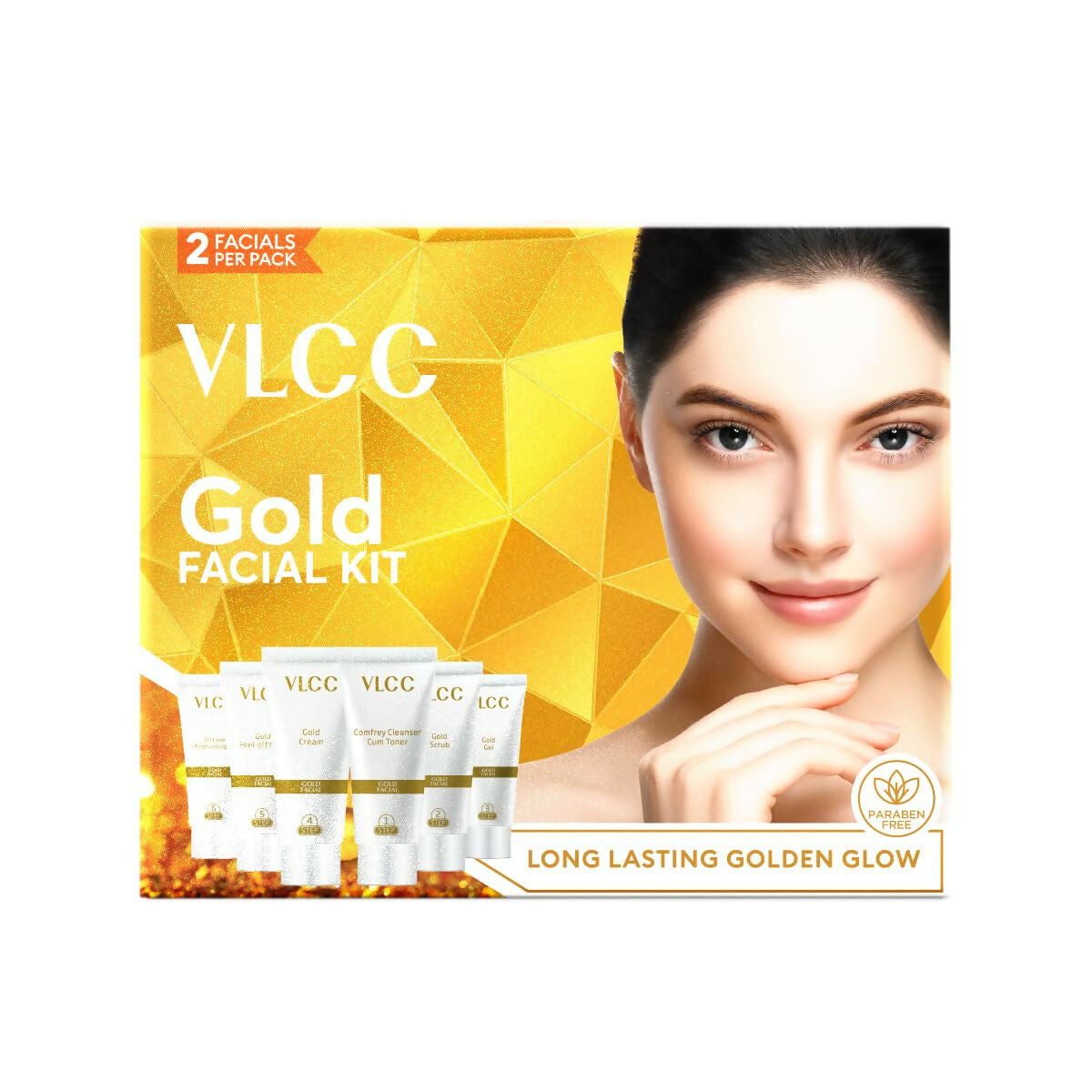 VLCC Gold Facial Kit. Bright & glowing skin - Parlour Glow (6 x 1.67 g)