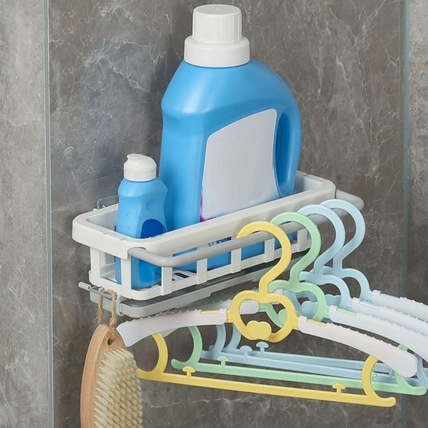Kitchen & Bathroom Multipurpose Hanging Drain Rack Plastic Sponge & Dishcloth Holder with Adhesive Hook