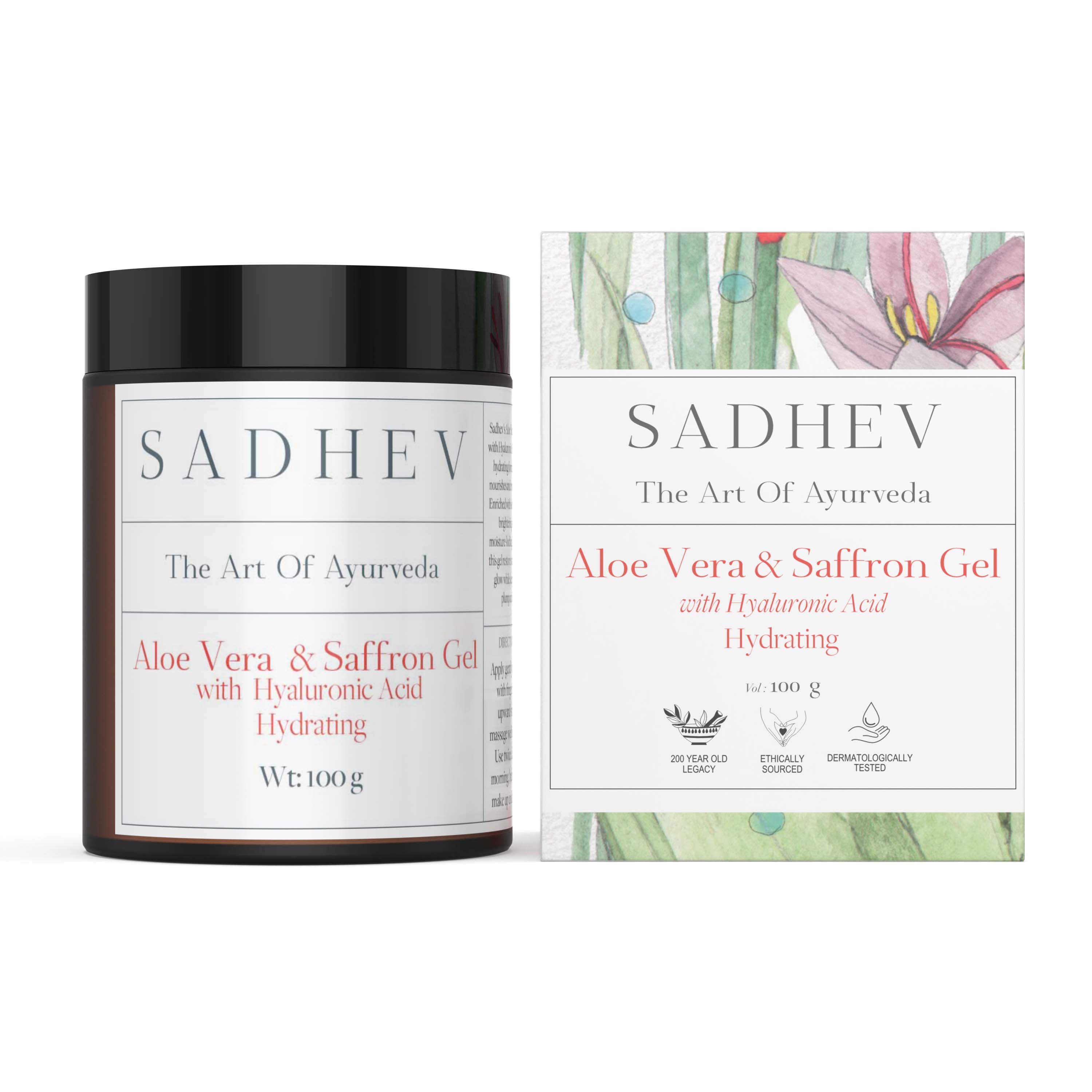 Aloe Vera & Saffron Gel with Hyaluronic Acid - 100gms Heirloom Bay