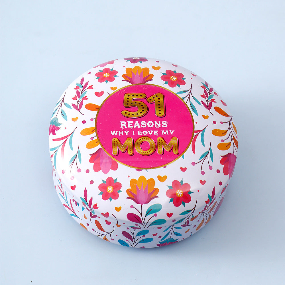 Archies 51 Reasons Why I Love My Mom Floral Tin Box