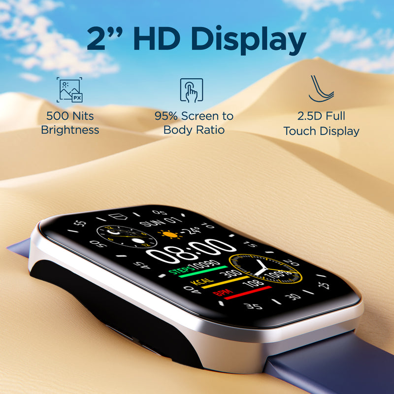 boAt Ultima Connect Max Biggest 2" (5.08 cm) HD Display Smartwatch, BT Calling, Vibrations and DND Mode, 100+ Sports Mode