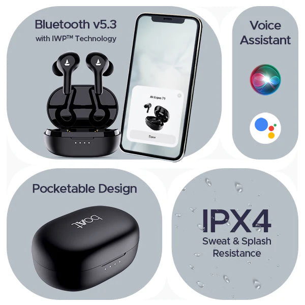 boAt Airdopes 71 Wireless Earbuds, 40H Playtime– Active Black Halfpe Deals