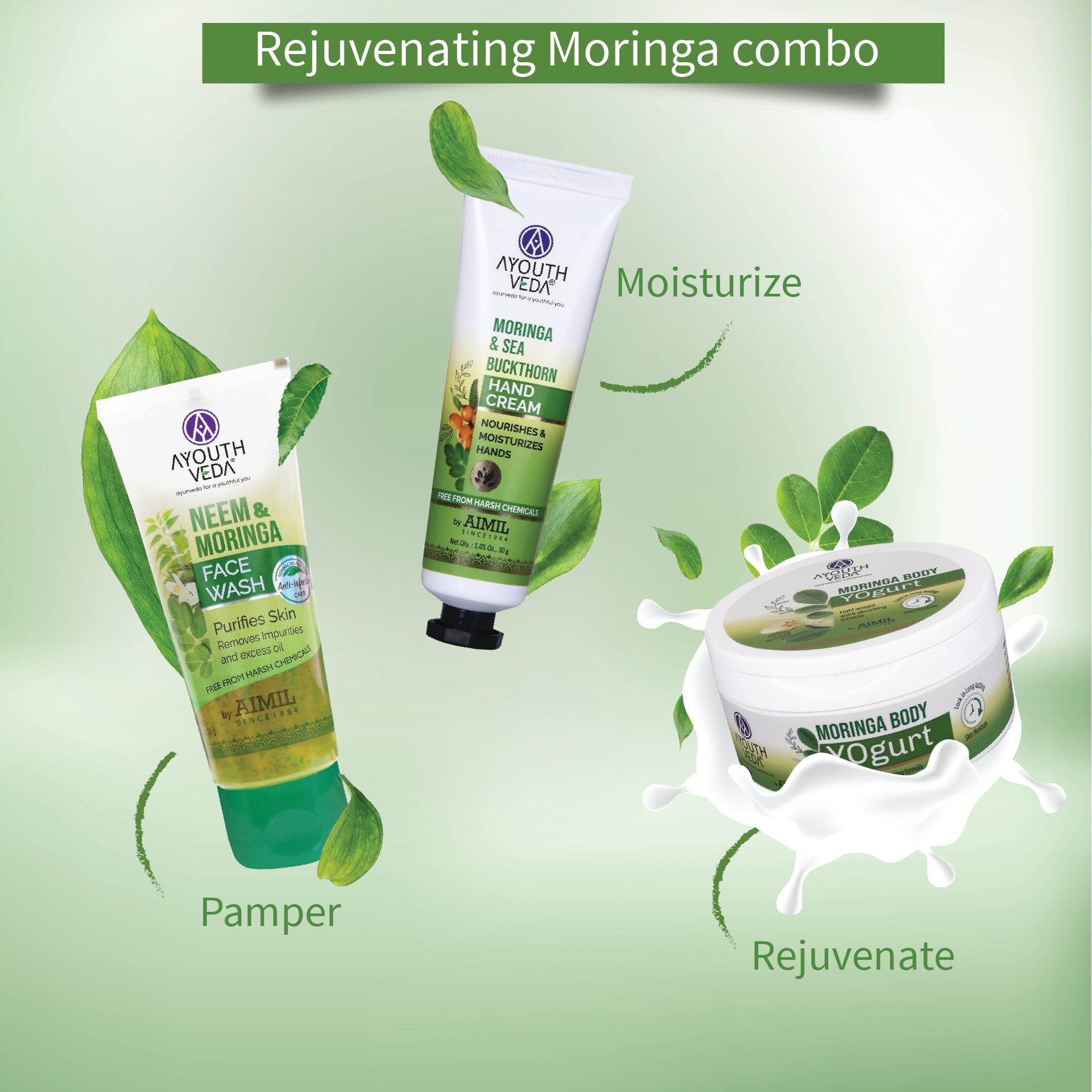 Ayouthveda Neem And Moringa Face Wash Pack of 4 (50 gm) Aimil Ayouthveda