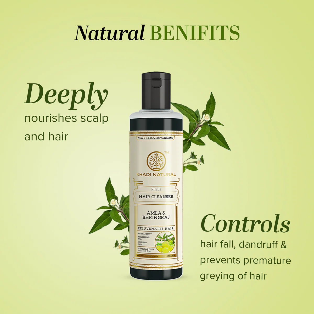 Khadi Natural Amla & Bhringraj Hair Cleanser – Herbal Shampoo for Hair Strength & Nourishment HalfPe - FW -TPT