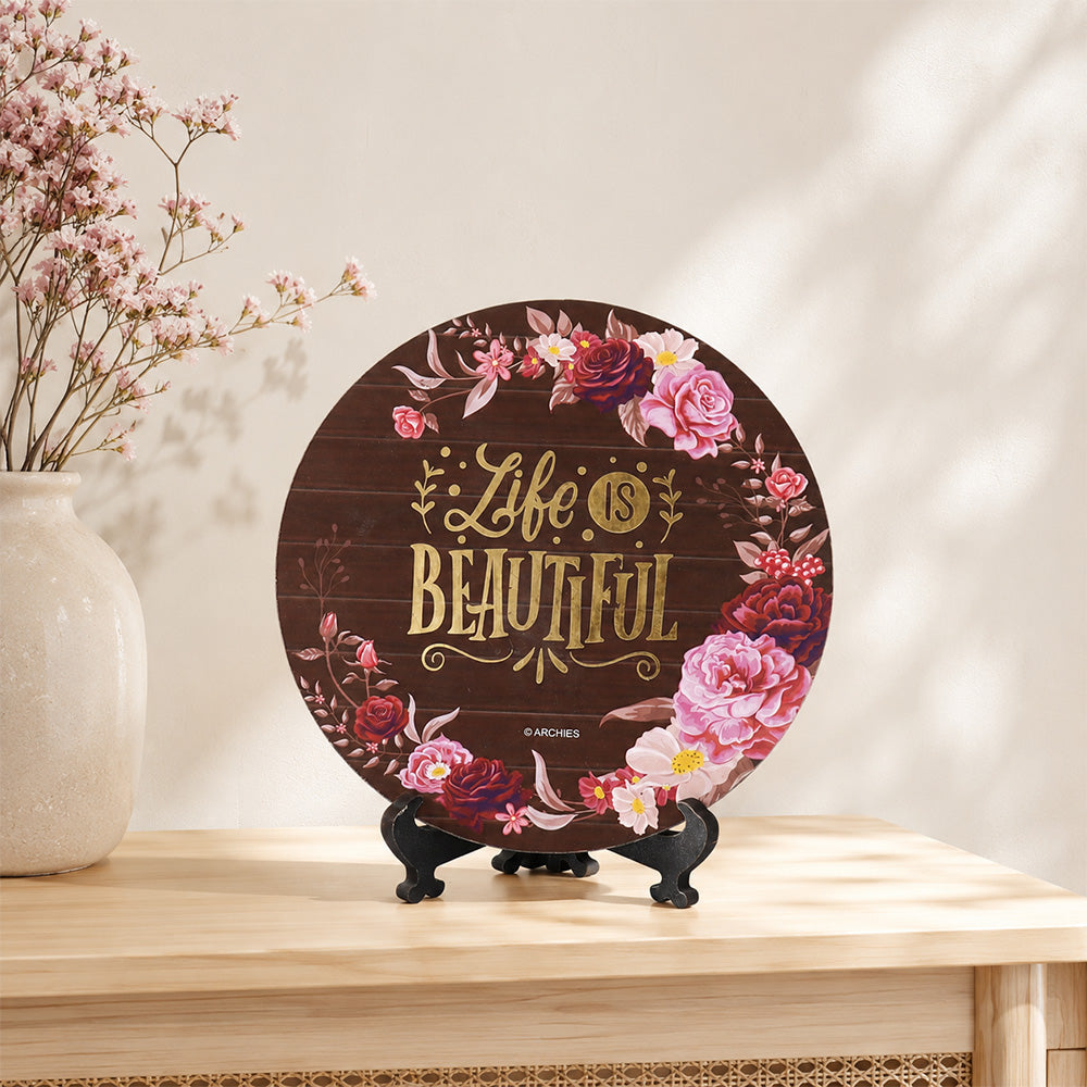 Archies Inspirational Decorative Plate – Life is Beautiful