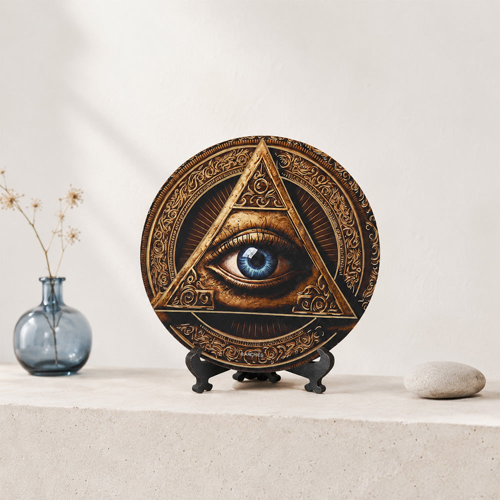 Archies Eye Ornamental Decorative Plate – Bronze All-Seeing Eye
