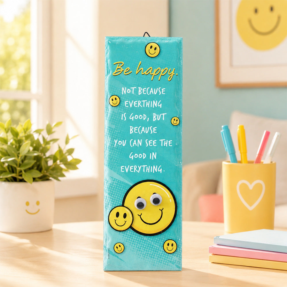 Archies "Be Happy" Smiley Face Motivation Painted Tile