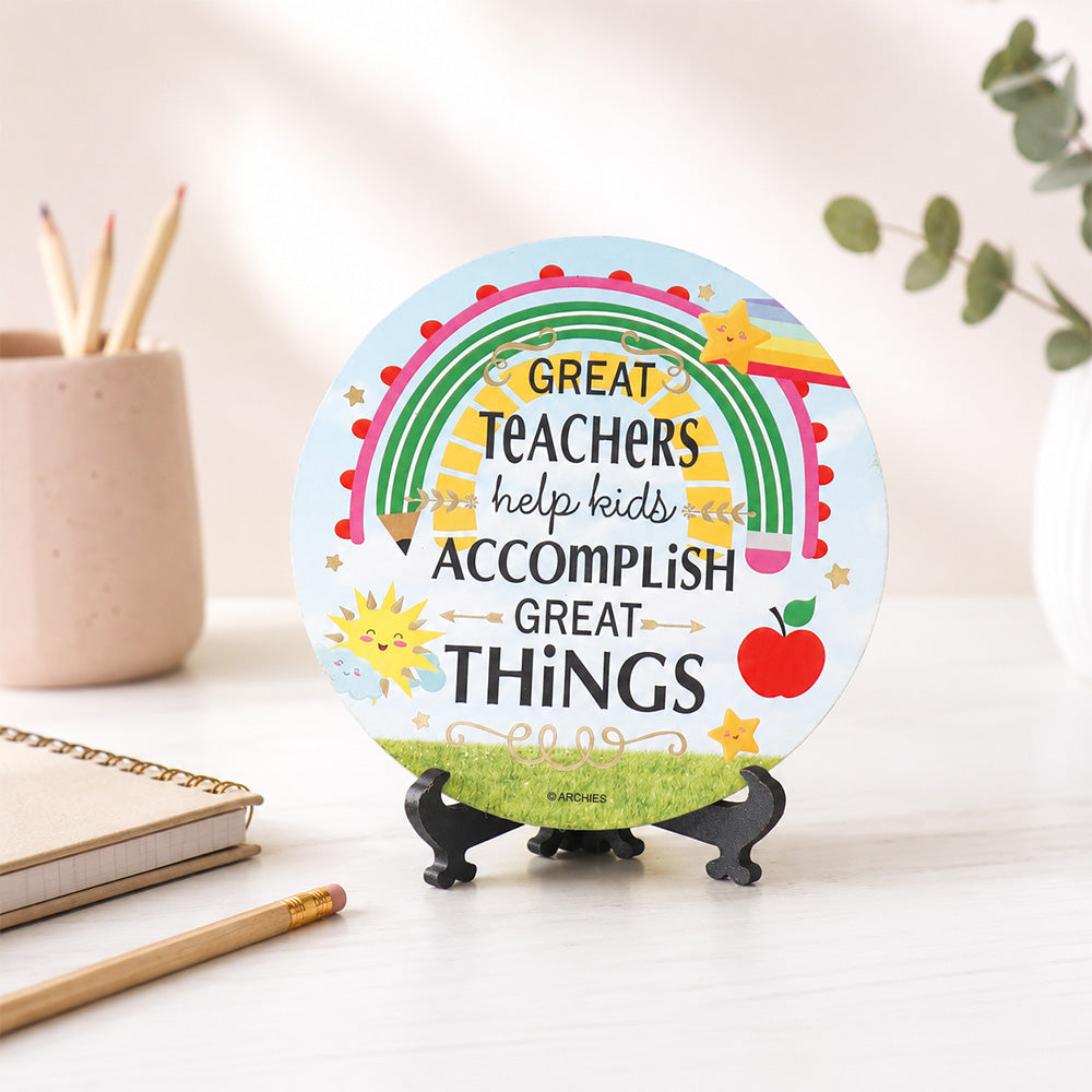 Archies Teacher Appreciation Decorative Plate – Great Teachers Help Kids Accomplish