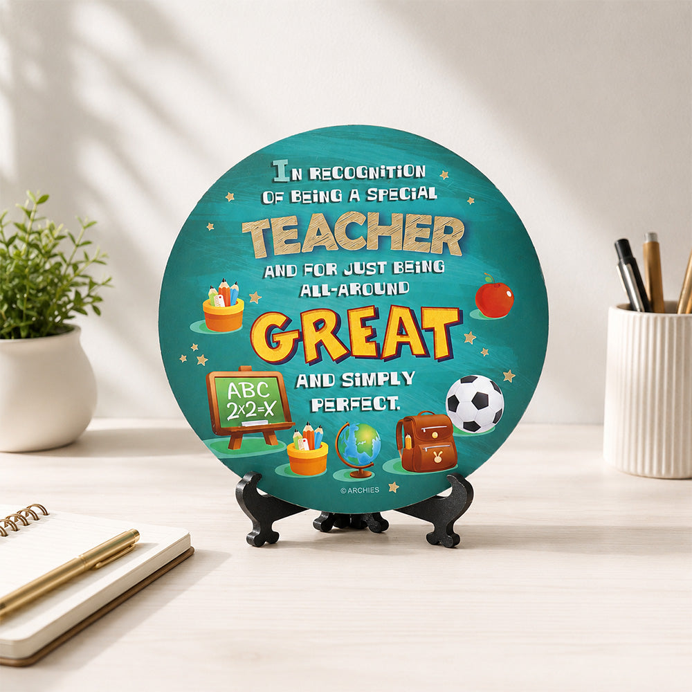 Archies Teacher Appreciation Decorative Plate – In Recognition of Being a Special Teacher