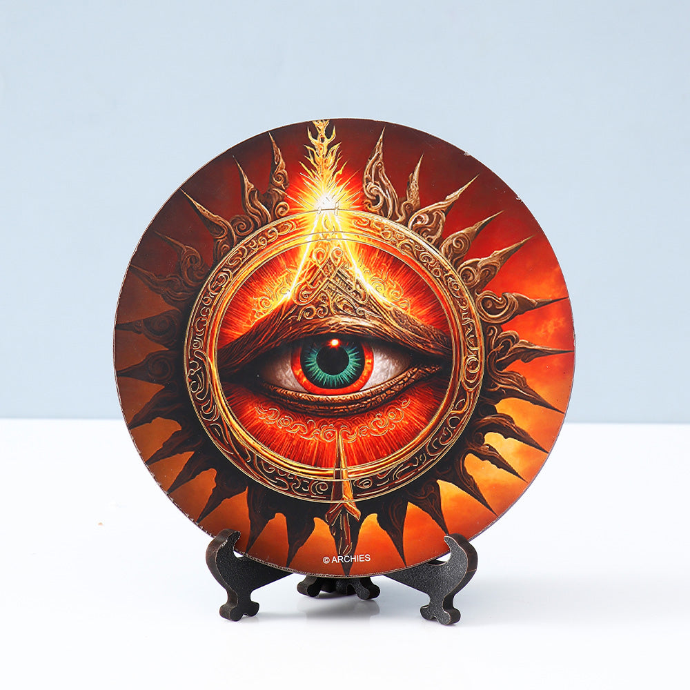 Archies Eye Ornamental Decorative Plate – Fiery Sun Eye Detail