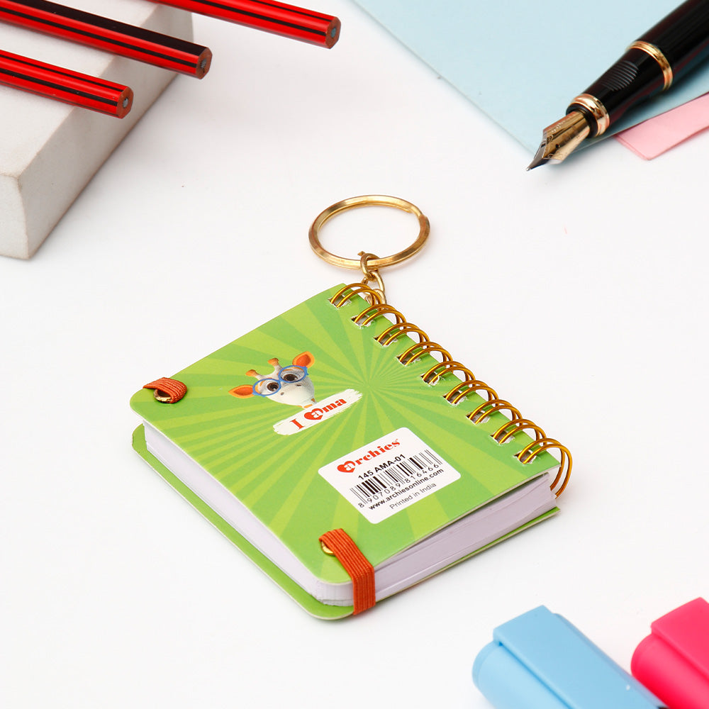Archies Ama Giraffe Green Spiral Notebook Diary – View 2