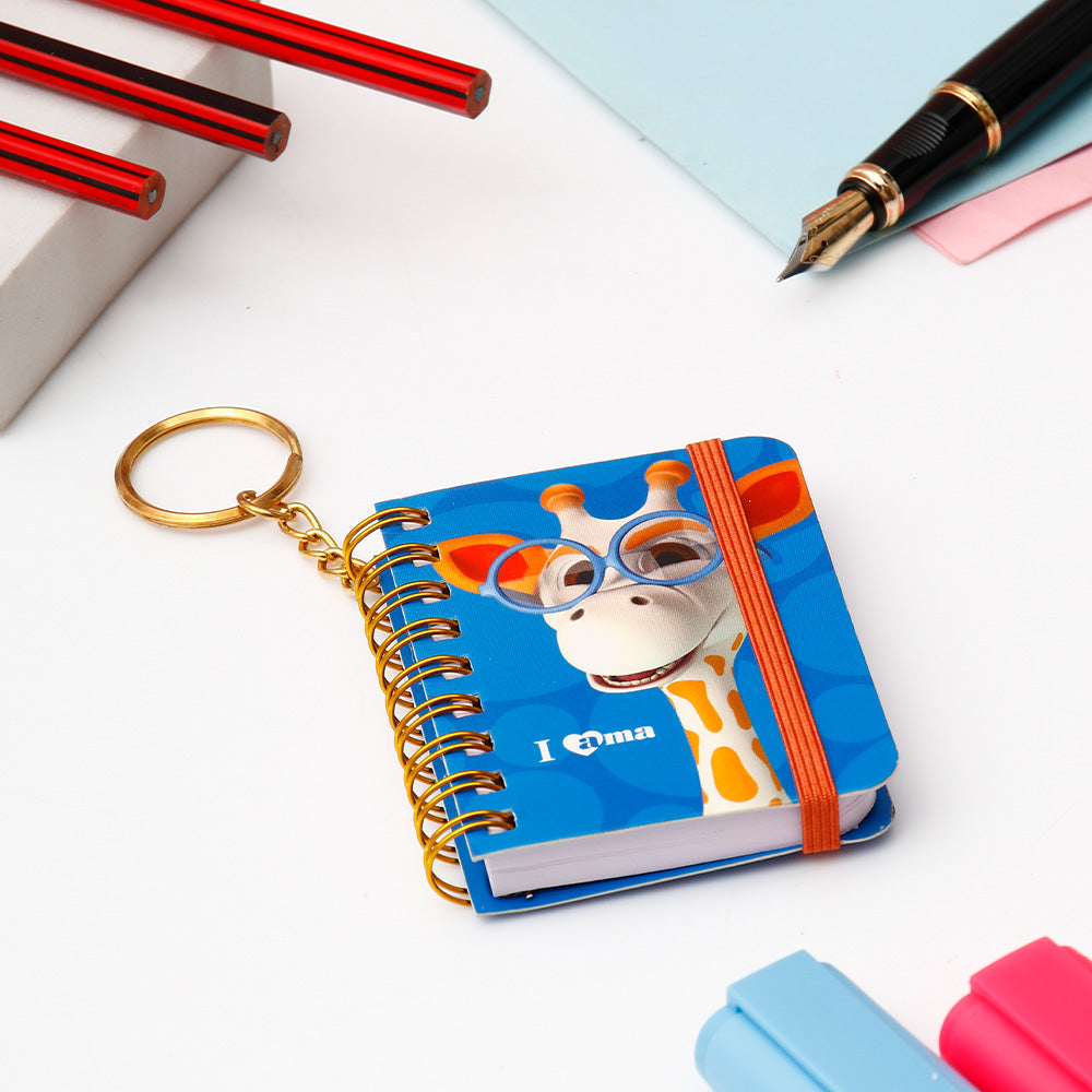 Archies Ama Giraffe Blue Spiral Notebook Diary