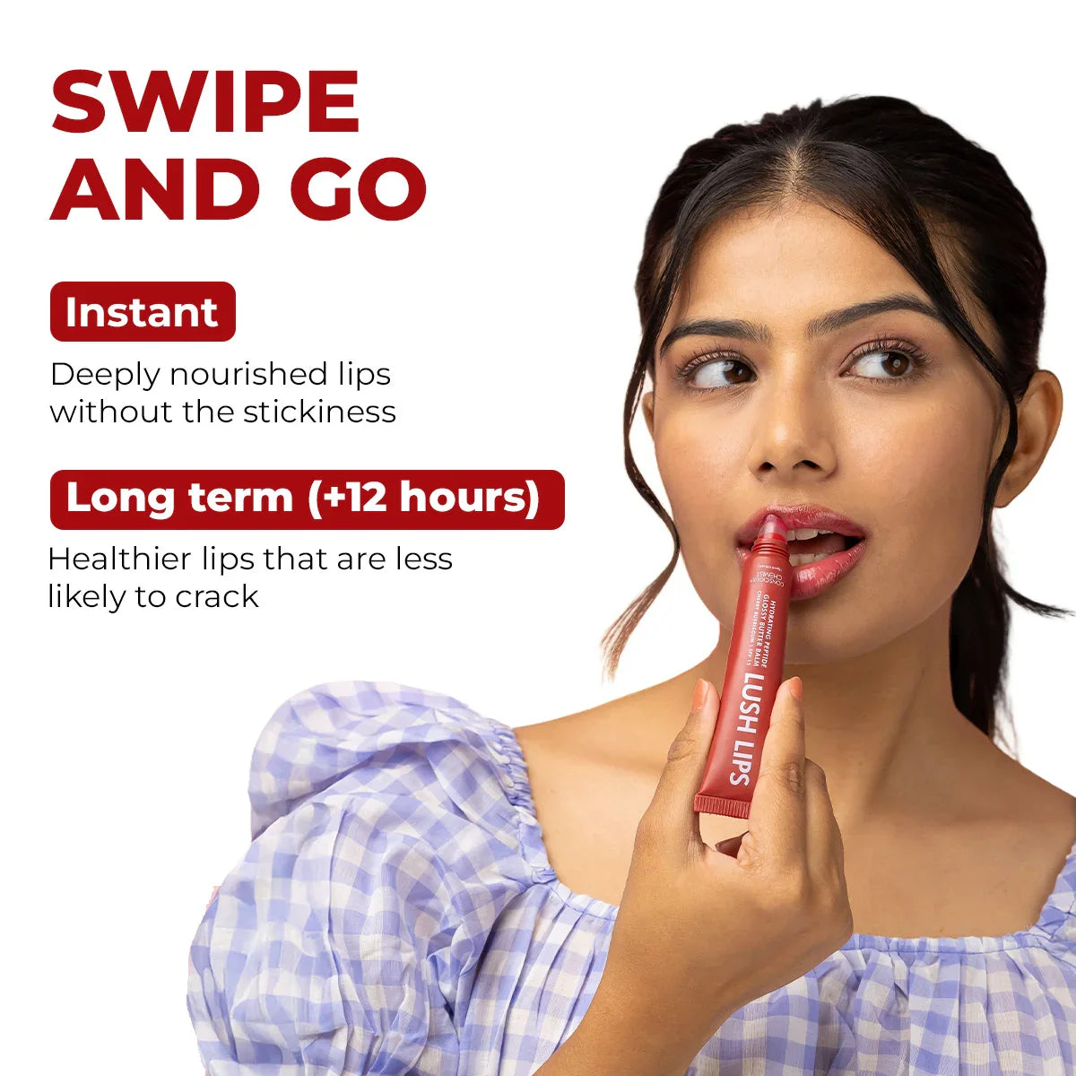 Glossy Peptide Lip Balm | 12 Hrs Hydration | Lush Lips