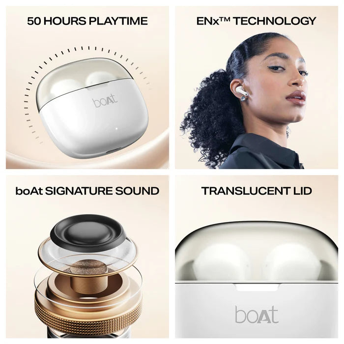 Boat Airdopes 212, 50H Battery, ENx Tech, Beast Mode, TWS Ear Buds Wireless Earphones with mic ( Multicolor) Halfpe Deals