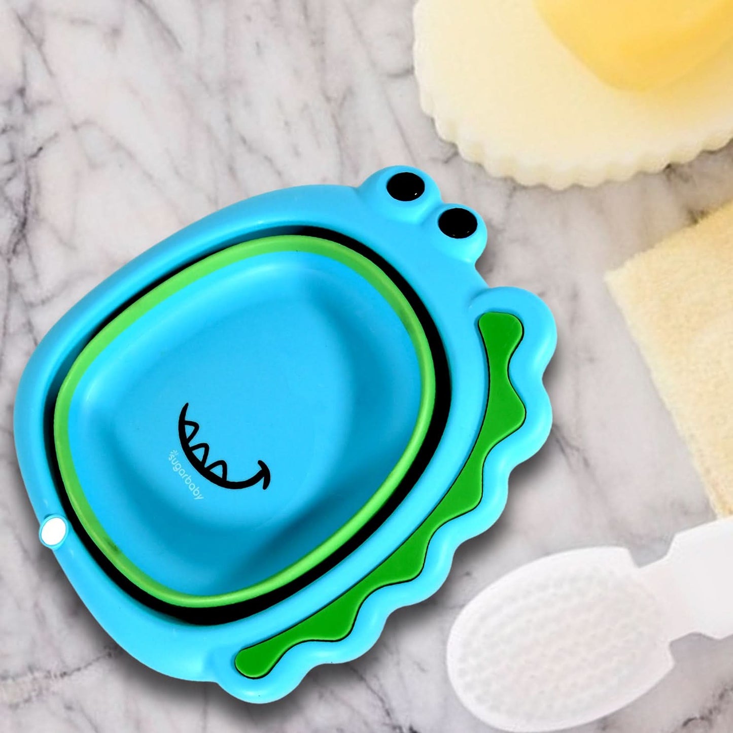 Frog-Shaped Foldable Wash Basin Perfect for Baby Face Washing