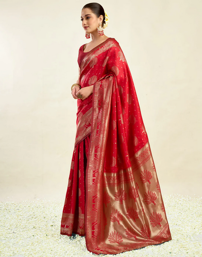 AXONIT Wedding & Festive Jacquard Saree with Heavy Zari Weaving