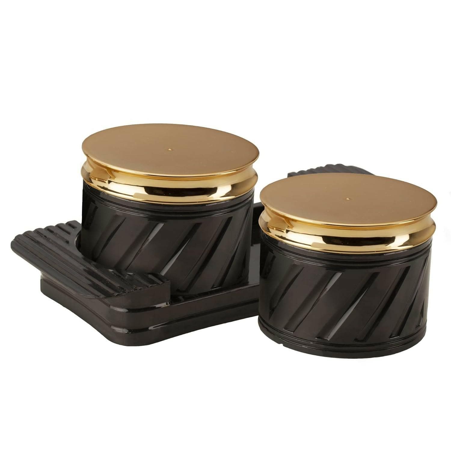 Selvel 2-Piece Black Airtight Dry Fruit Container Tray Set (430ml,Black) - HalfPe