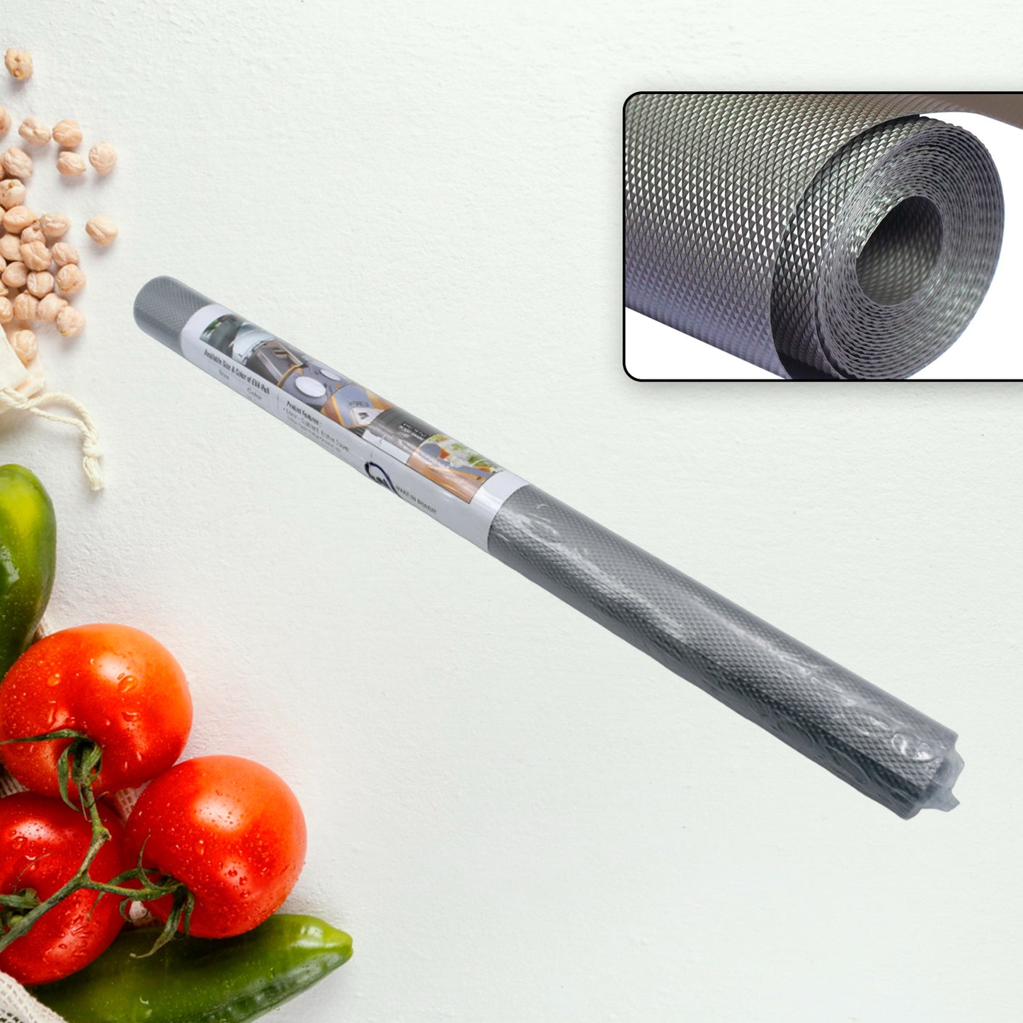 Multipurpose Anti-slip Bathroom Kitchen Cabinet Drawer Shelf Mat Liner Sheets Roll Fridge Mat Table Mat Anti-slip Super Strong Placement Mat For Fridge Bathroom Kitchen Drawer Shelf Liner (45cmx1.25m)