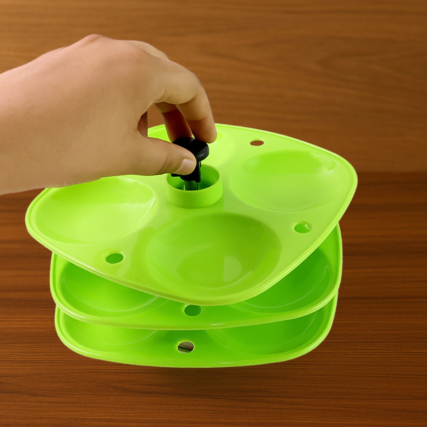 3 Layer Idli Stand Used In All Kinds Of Household Kitchen Purposes For Holding And Serving Idlis.