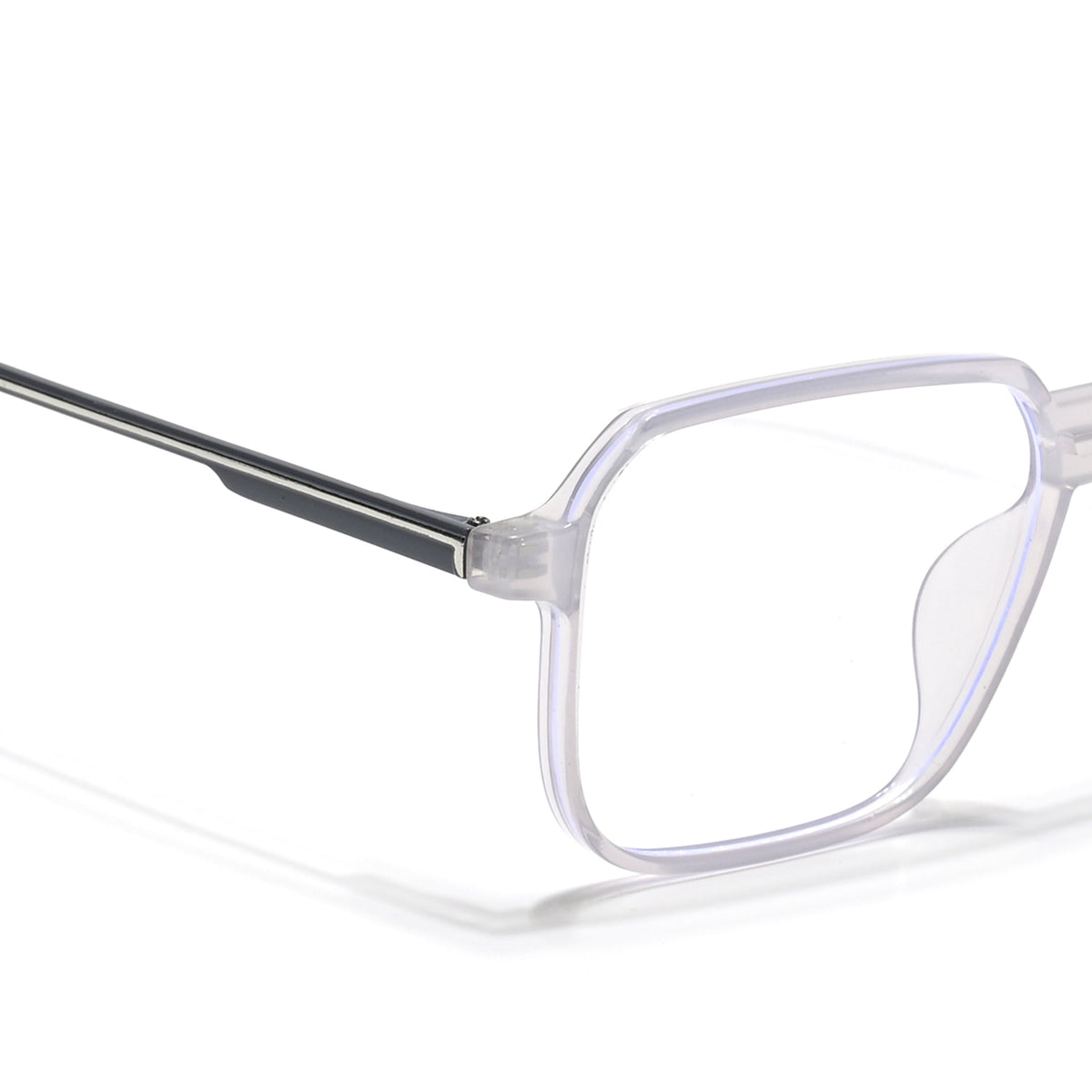 Eyejack Essentials Transparent Grey Square Eyeglasses for Men and Women - Style 1392 - view 3