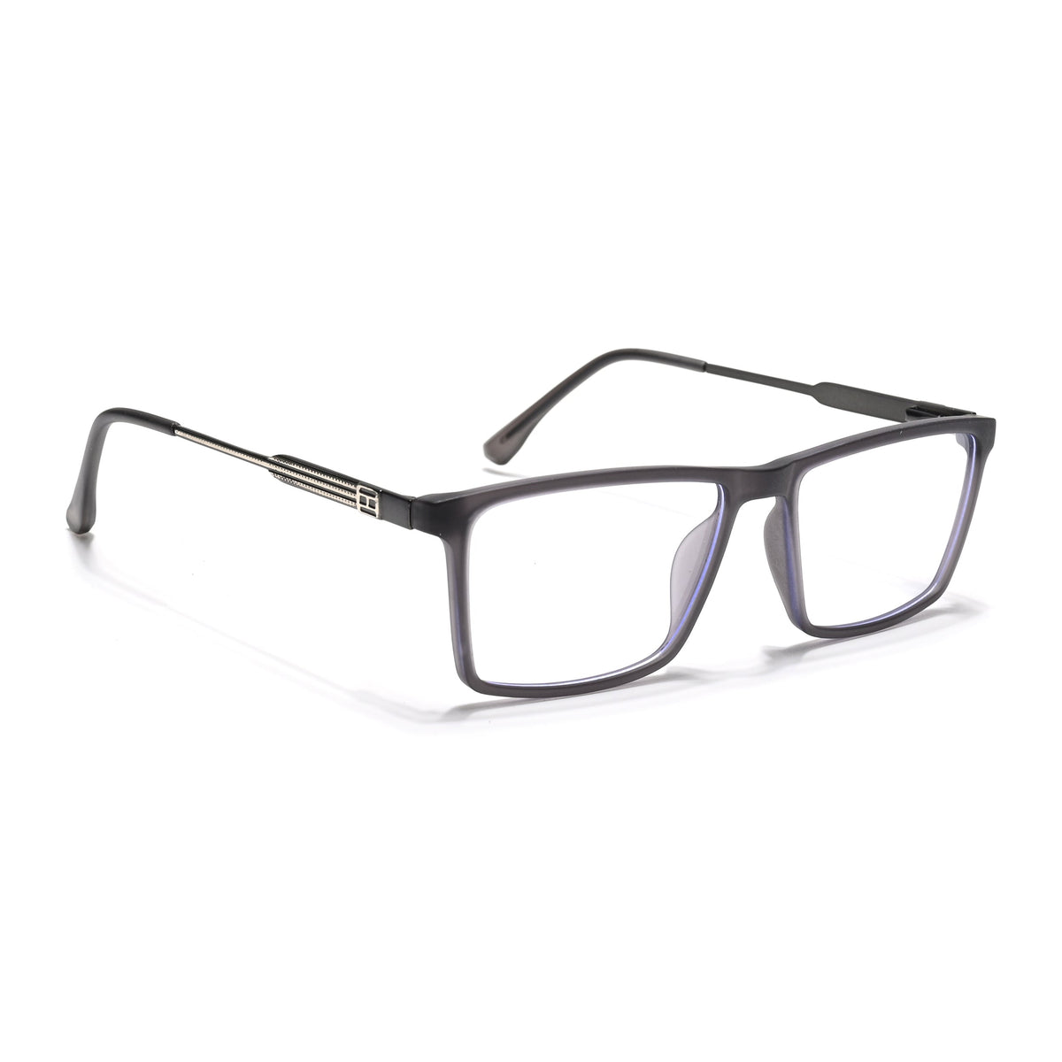 Eyejack Essentials Matte Grey Rectangle Eyeglasses for Men and Women - view 1