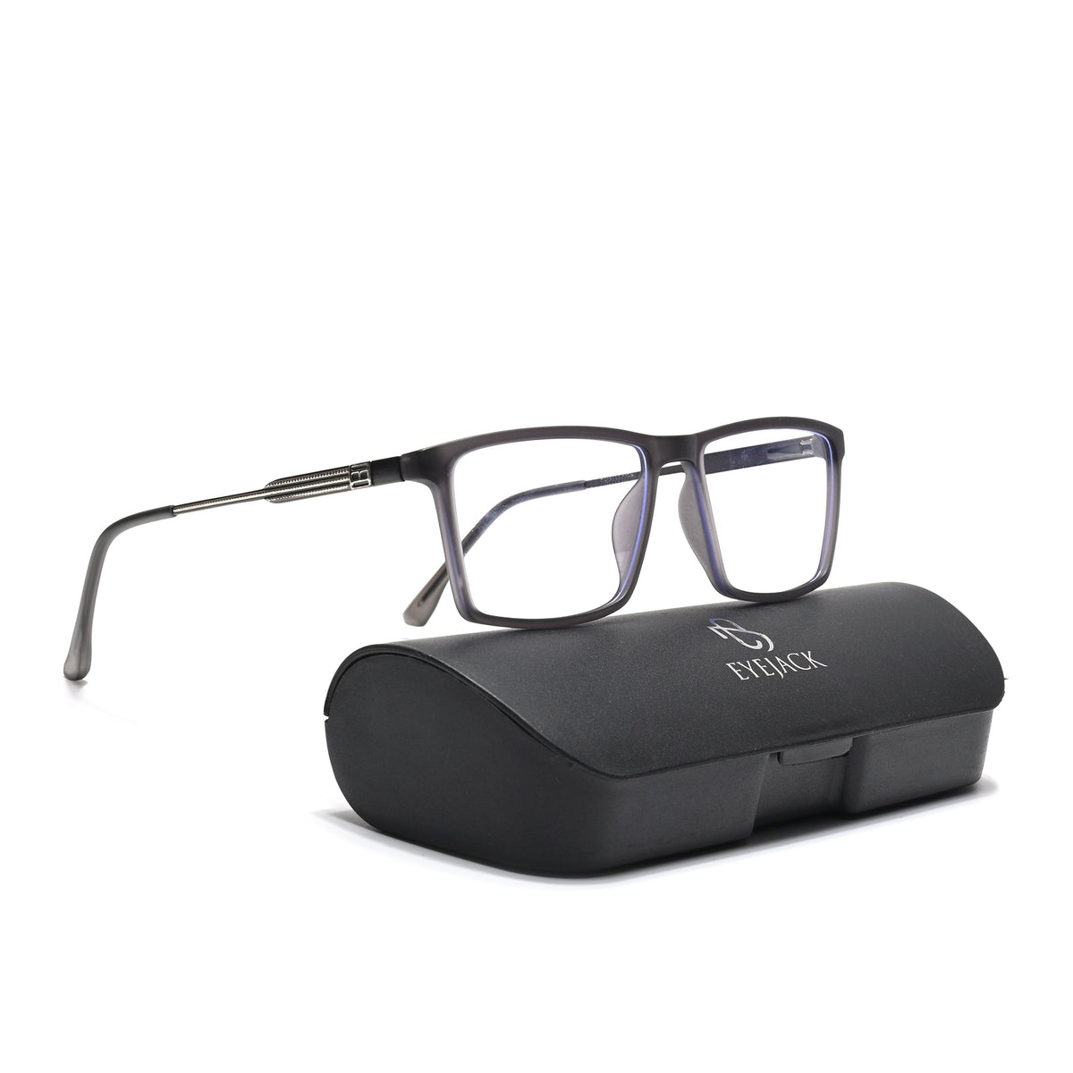 Eyejack Essentials Matte Grey Rectangle Eyeglasses for Men and Women - view 6