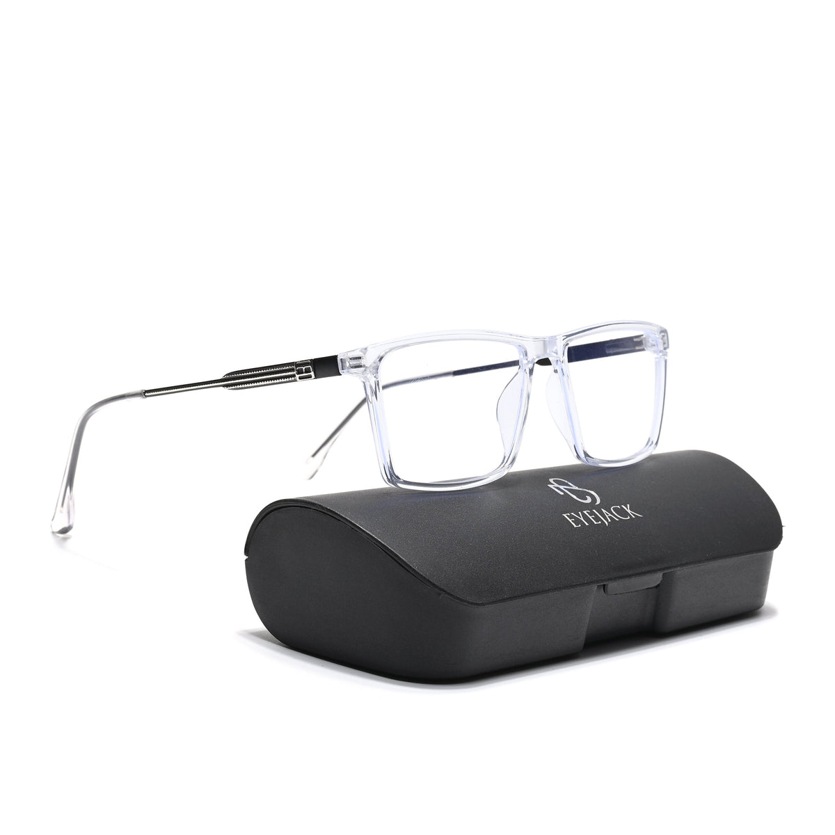 Eyejack Essentials Transparent Rectangle Eyeglasses for Men and Women - Style 1404 - view 6