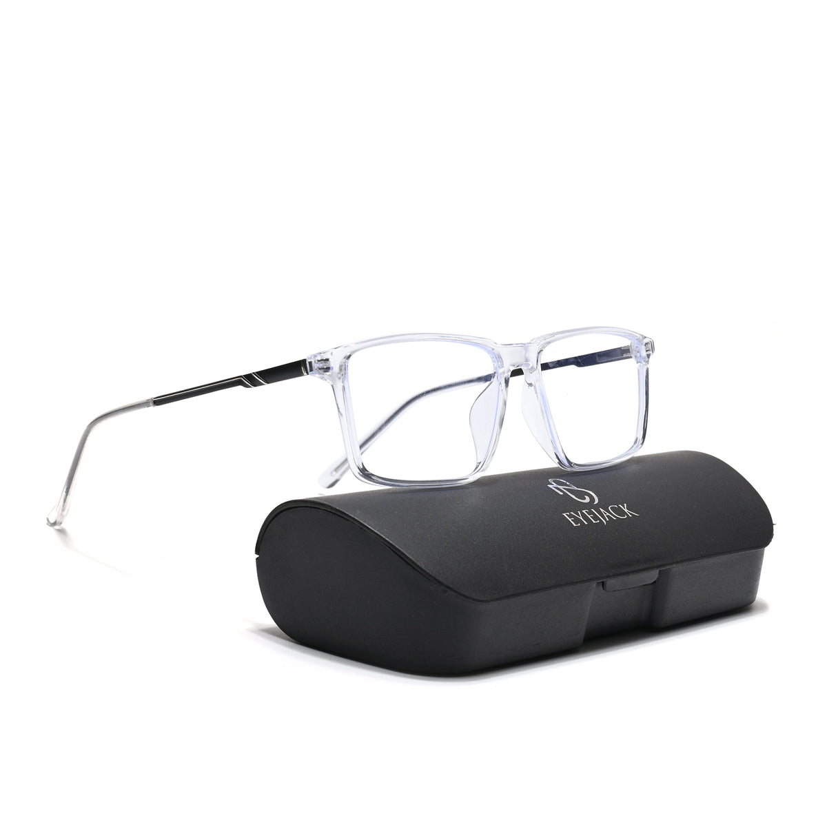 Eyejack Essentials Transparent Rectangle Eyeglasses for Men and Women - Style 1425 - view 6