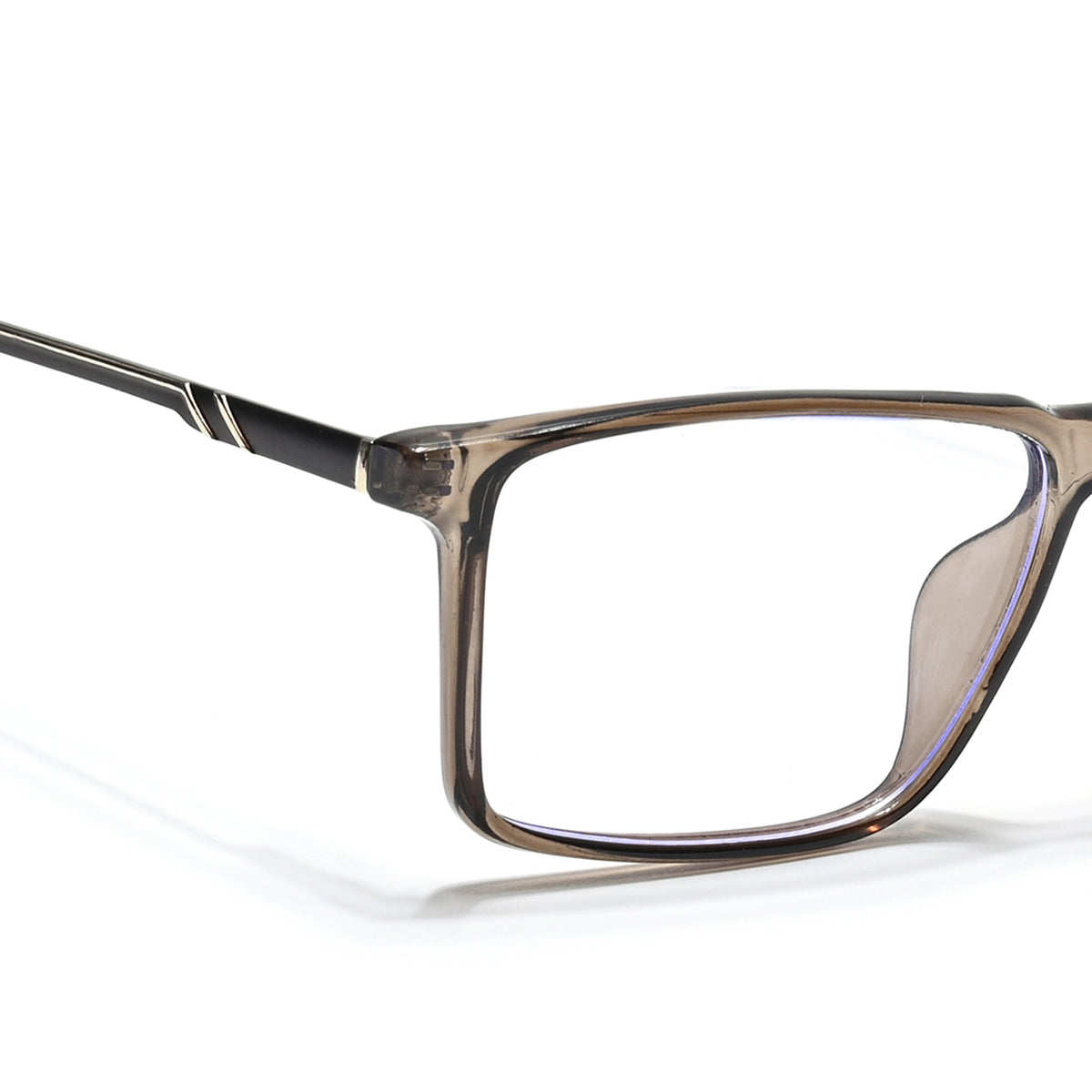 Eyejack Essentials Brown Rectangle Eyeglasses for Men and Women - view 3
