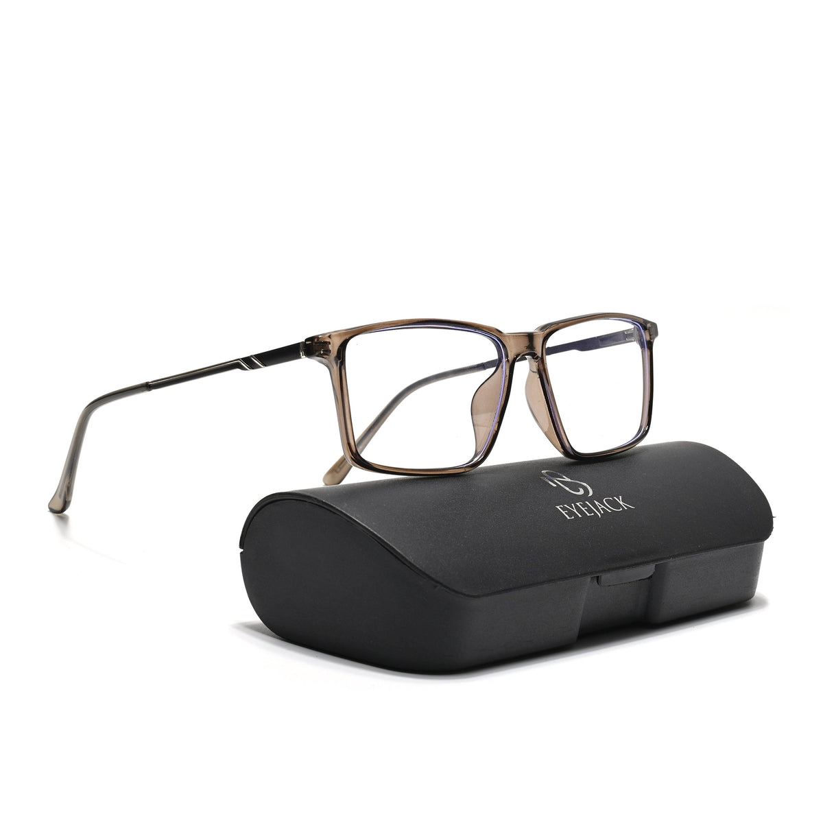 Eyejack Essentials Brown Rectangle Eyeglasses for Men and Women - view 6