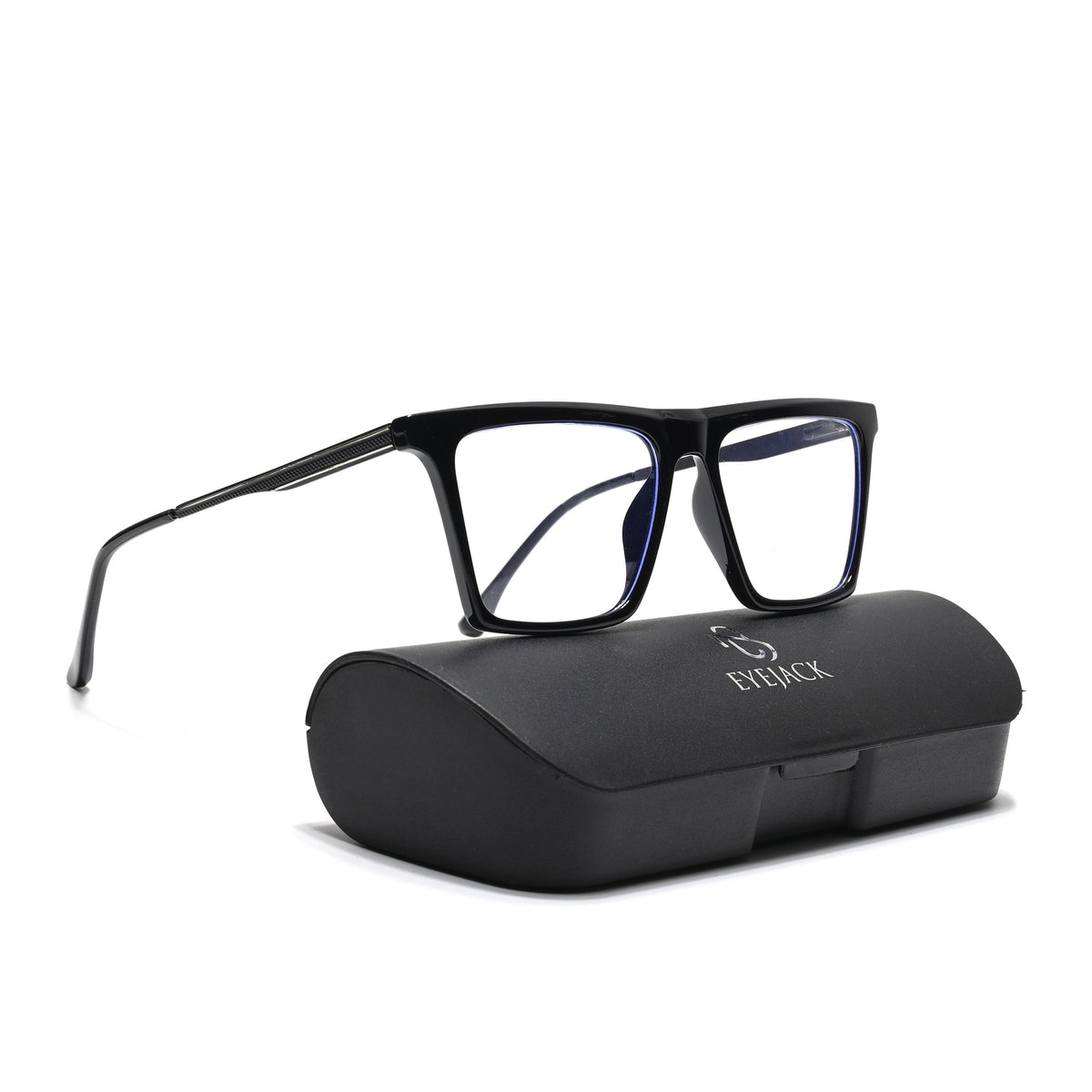 Eyejack Essentials Shine Black Square Eyeglasses for Men and Women - view 6