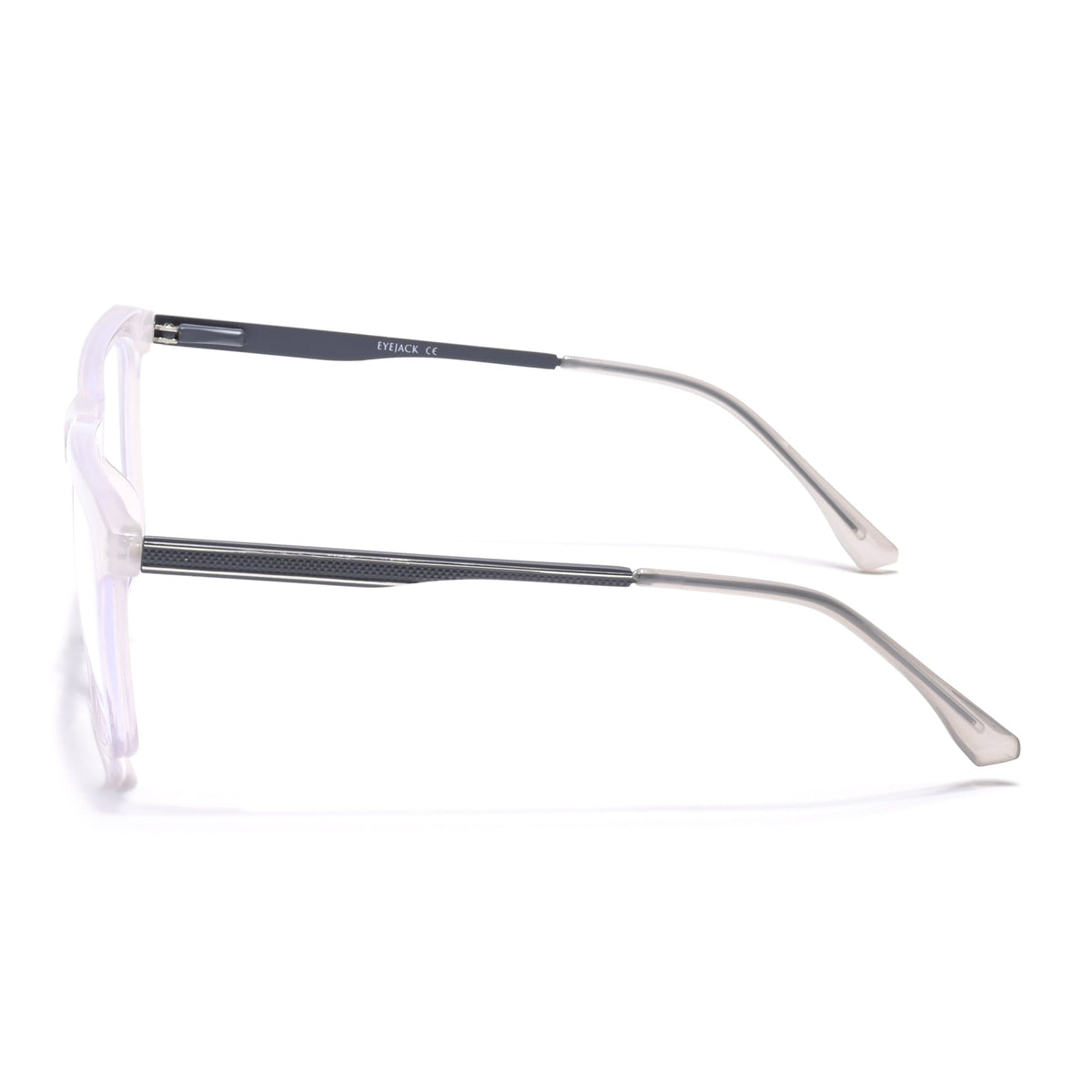 Eyejack Essentials Transparent Grey Square Eyeglasses for Men and Women - Style 1434 - view 5