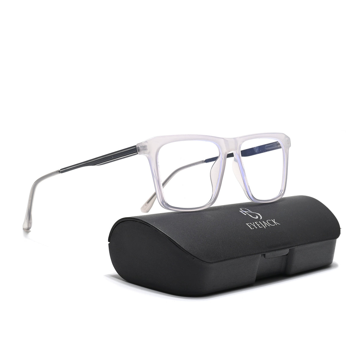 Eyejack Essentials Transparent Grey Square Eyeglasses for Men and Women - Style 1434 - view 6
